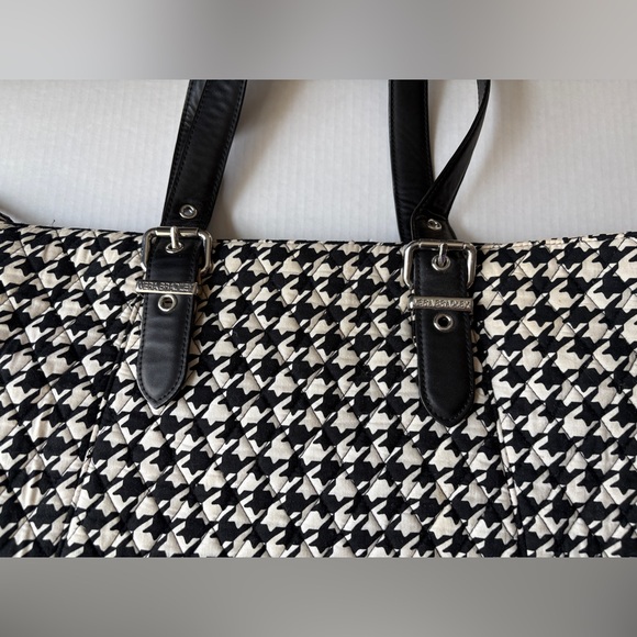 VERA BRADLEY quilted houndstooth tote weekend bag teacher purse travel casual - Picture 9 of 16